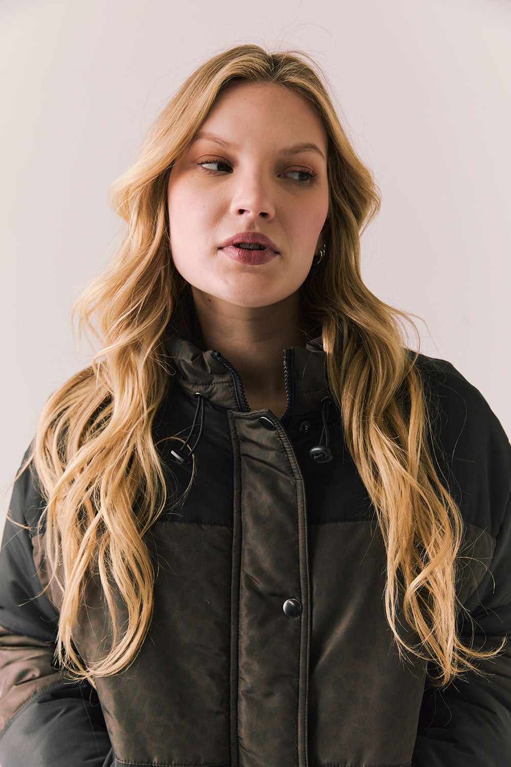 Whistlerrr Leopard and True Black Puffer Jacket Womens chaserbrand