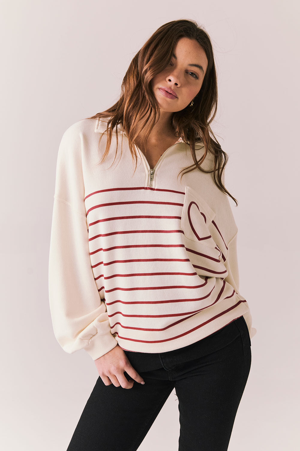 Heart Half Zip Up
