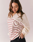 Heart Half Zip Up