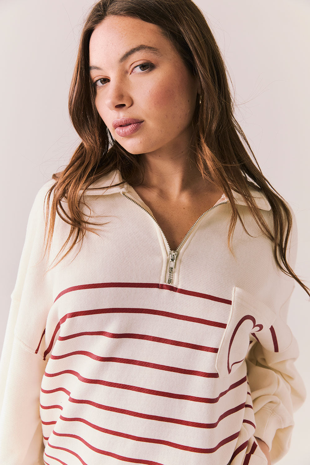 Heart Half Zip Up