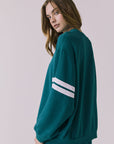 Cornell Teal and White Pullover