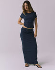 Womens Allure Navy Maxi Skirt chaserbrand