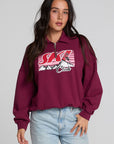 Front view of a woman wearing the Chaser 1986 Ski Club Long Sleeve on a neutral background