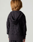 Back view of a boy wearing the Chaser Storm Boys Hoodie on a neutral background with pants