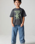 Full body front view of a boy wearing the Chaser Grateful Dead Tour Tee on a neutral background