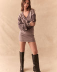 Full body view of model in fig Channel Mini Dress