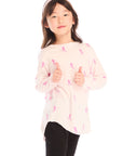 Allover Pink Skiers Long Sleeve Girls chaserbrand