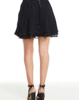 BEADED STAR FLOUNCY TIERED ZIP BACK MINI SKIRT WOMENS chaserbrand