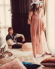 BEADED STAR L/S V NECK MAXI DRESS WOMENS chaserbrand