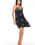 BEADED STARS STRAPPY MINI DRESS WOMENS chaserbrand
