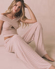 Sandyy Khaki Stripe Trouser Womens chaserbrand
