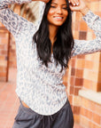 Vintage Rib Long Sleeve Henley Shirttail Pullover Hoodie WOMENS - chaserbrand