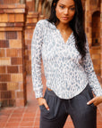 Vintage Rib Long Sleeve Henley Shirttail Pullover Hoodie WOMENS - chaserbrand