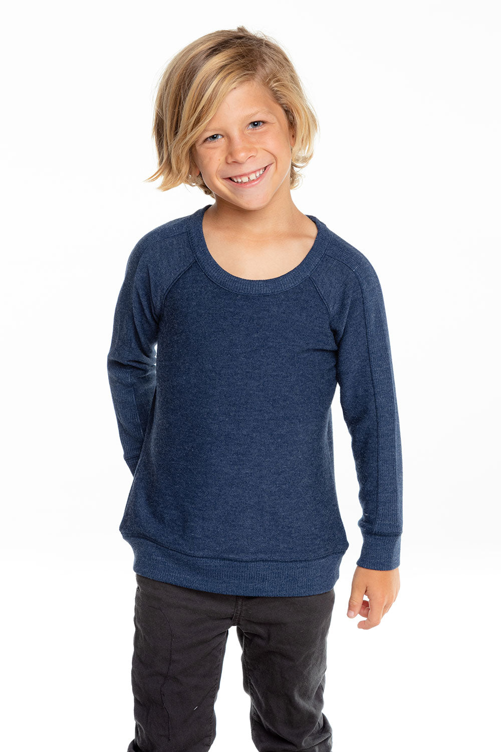 Boys Cozy Knit Long Sleeve Rib Panel Raglan Pullover BOYS - chaserbrand