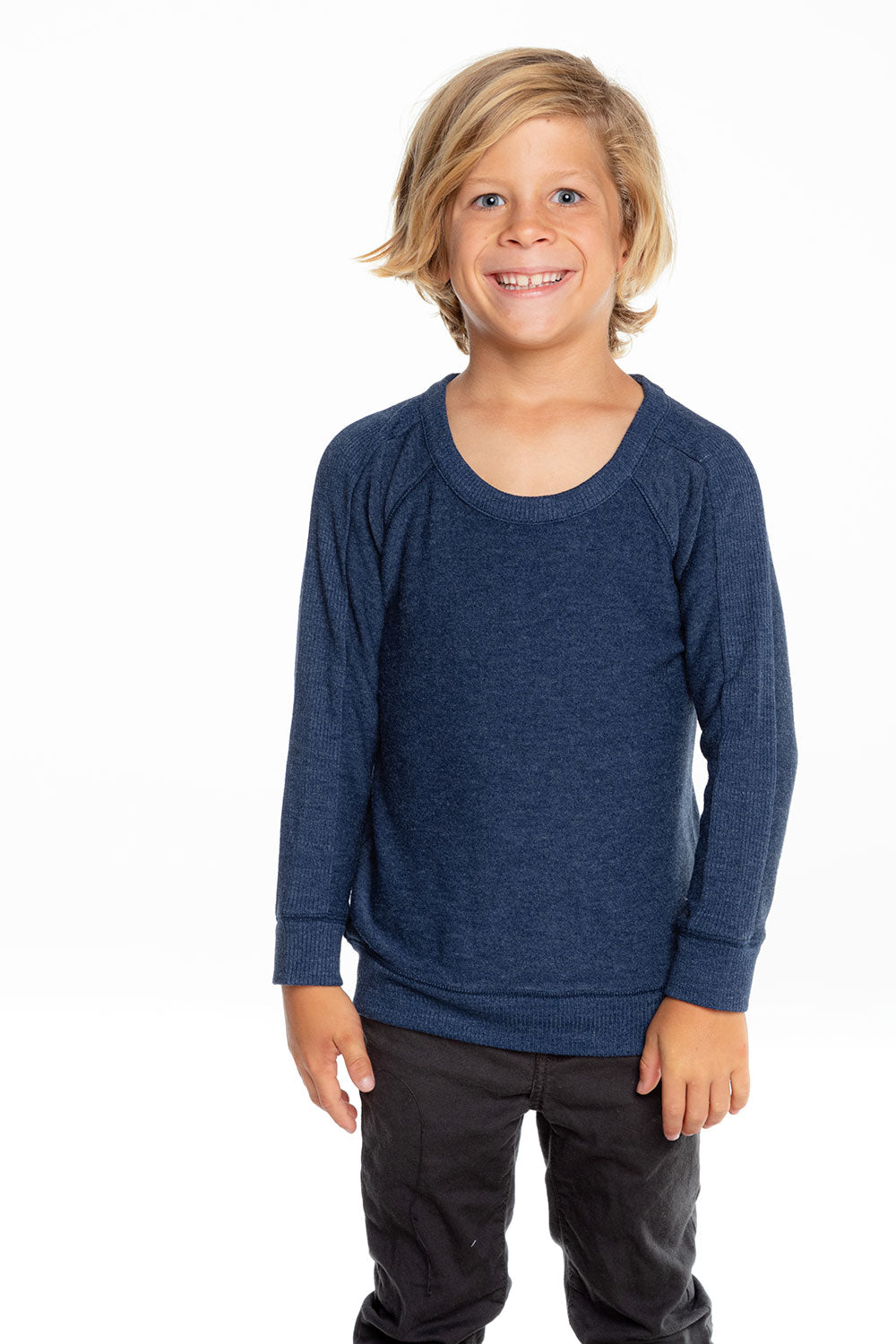 Boys Cozy Knit Long Sleeve Rib Panel Raglan Pullover BOYS - chaserbrand