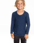 Boys Cozy Knit Long Sleeve Rib Panel Raglan Pullover BOYS - chaserbrand