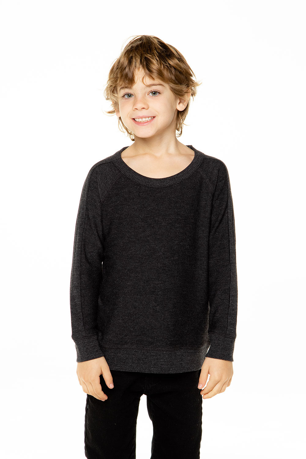 Boys Cozy Knit Long Sleeve Rib Panel Raglan Pullover BOYS - chaserbrand