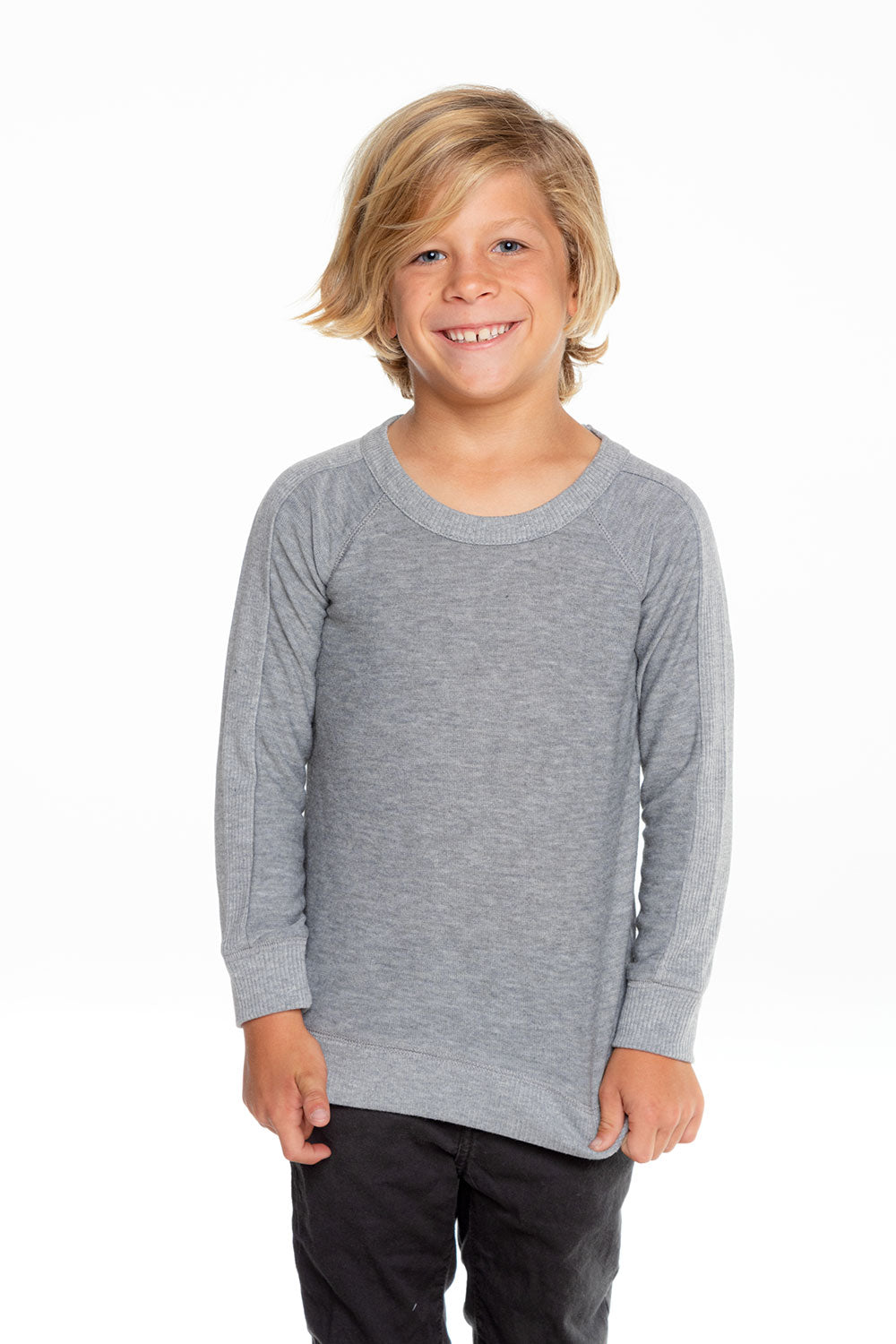 Boys Cozy Knit Long Sleeve Rib Panel Raglan Pullover BOYS - chaserbrand