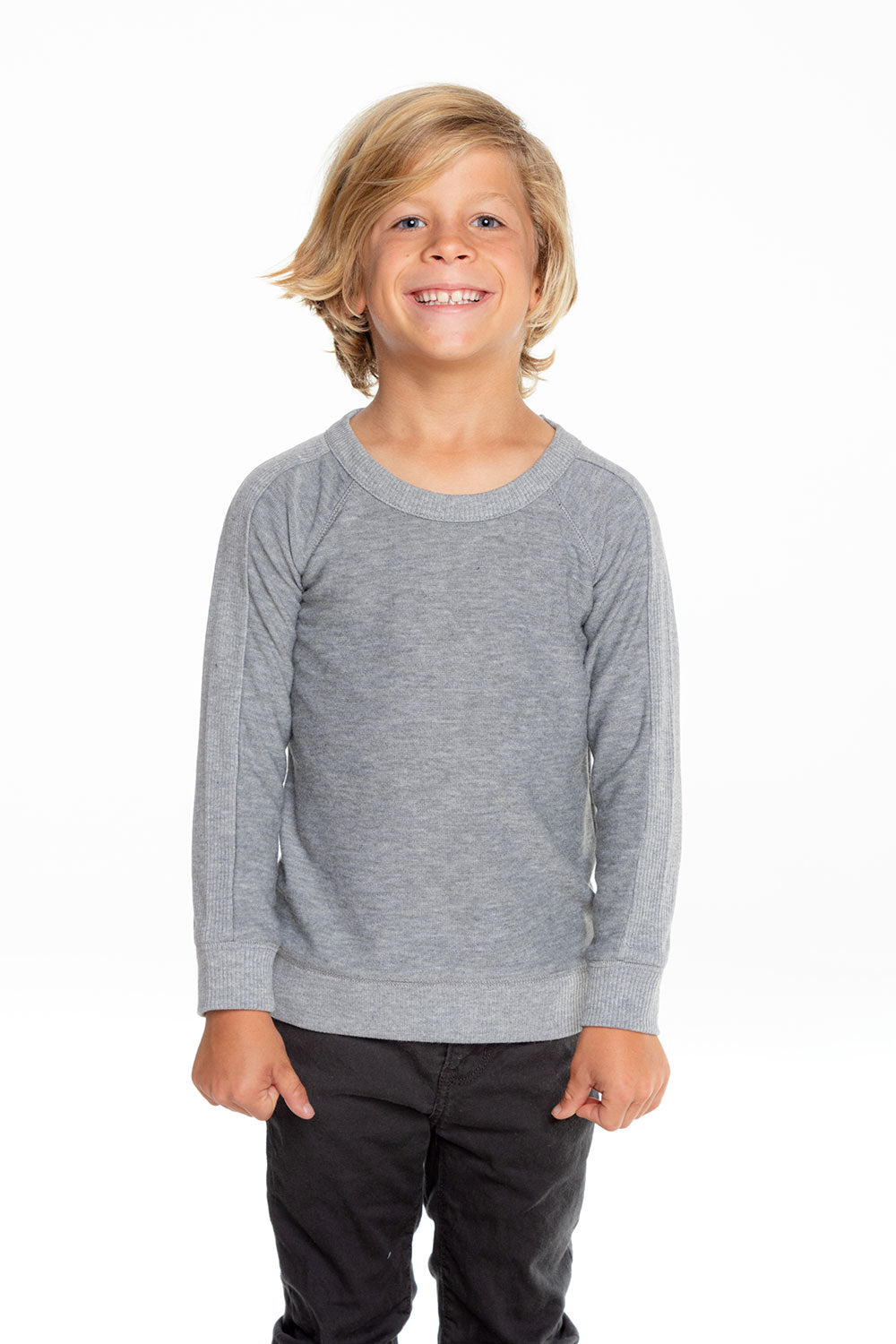 Boys Cozy Knit Long Sleeve Rib Panel Raglan Pullover BOYS - chaserbrand