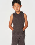 Boys Linen French Terry Sleeveless Muscle Pullover Hoodie BOYS chaserbrand
