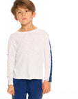 Color Blocked Crewneck Bolt Long Sleeve Tee BOYS chaserbrand
