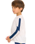 Color Blocked Crewneck Bolt Long Sleeve Tee BOYS chaserbrand