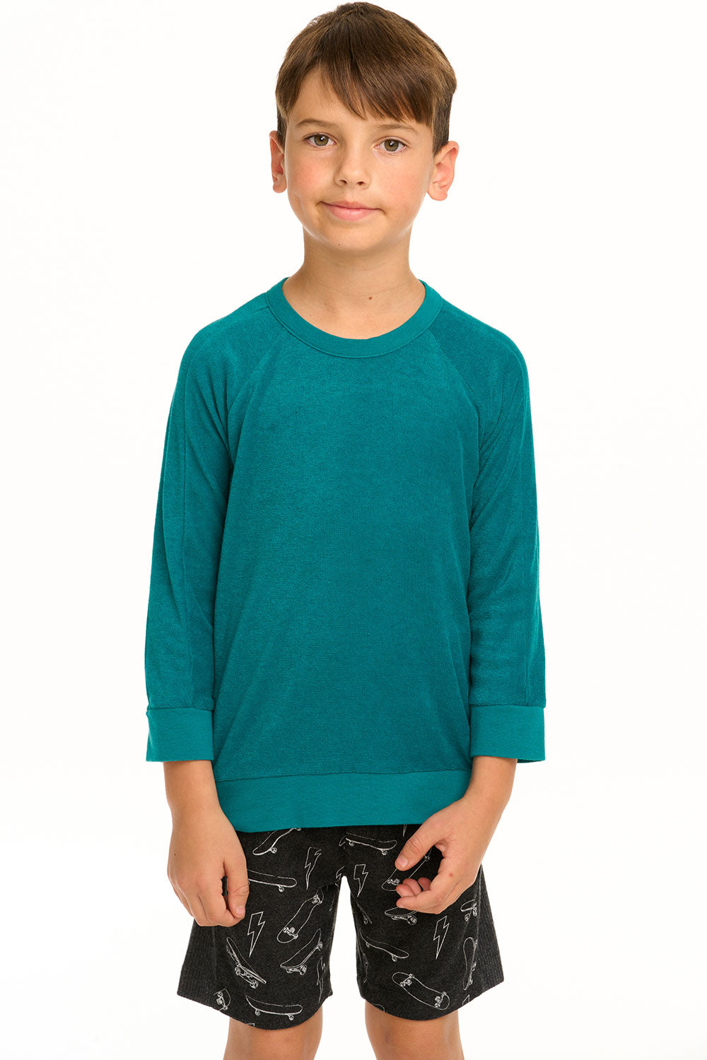Boy&#39;s Lake Green Raglan Pullover BOYS chaserbrand
