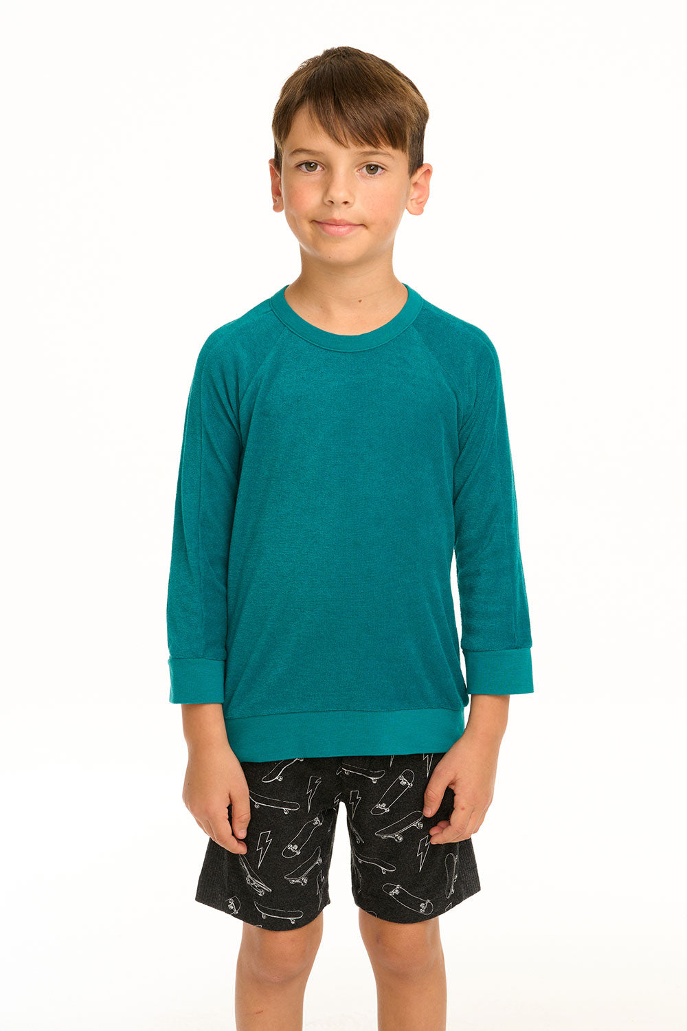 Boy&#39;s Lake Green Raglan Pullover BOYS chaserbrand