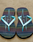 Black Rainbow Bolt Flip Flops FLIP FLOPS - chaserbrand
