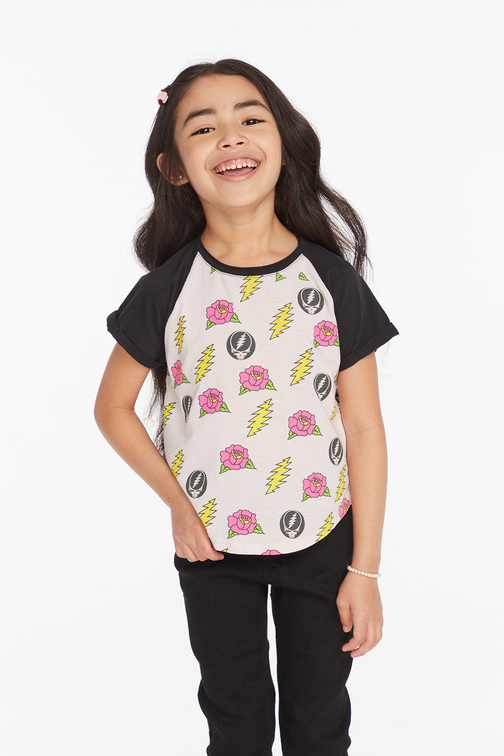 Grateful Dead Skull &amp; Roses Girls Tee Girls chaserbrand