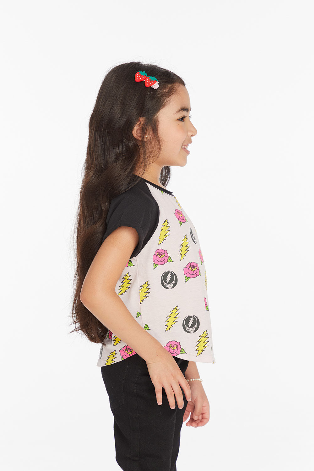 Grateful Dead Skull &amp; Roses Girls Tee Girls chaserbrand