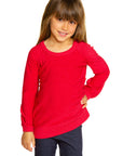 Girls Cozy Knit Puff Long Sleeve Raglan Pullover GIRLS - chaserbrand