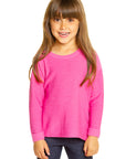 Girls Cozy Knit Rolled Long Sleeve Boxy Hi Lo Pullover BCA - chaserbrand