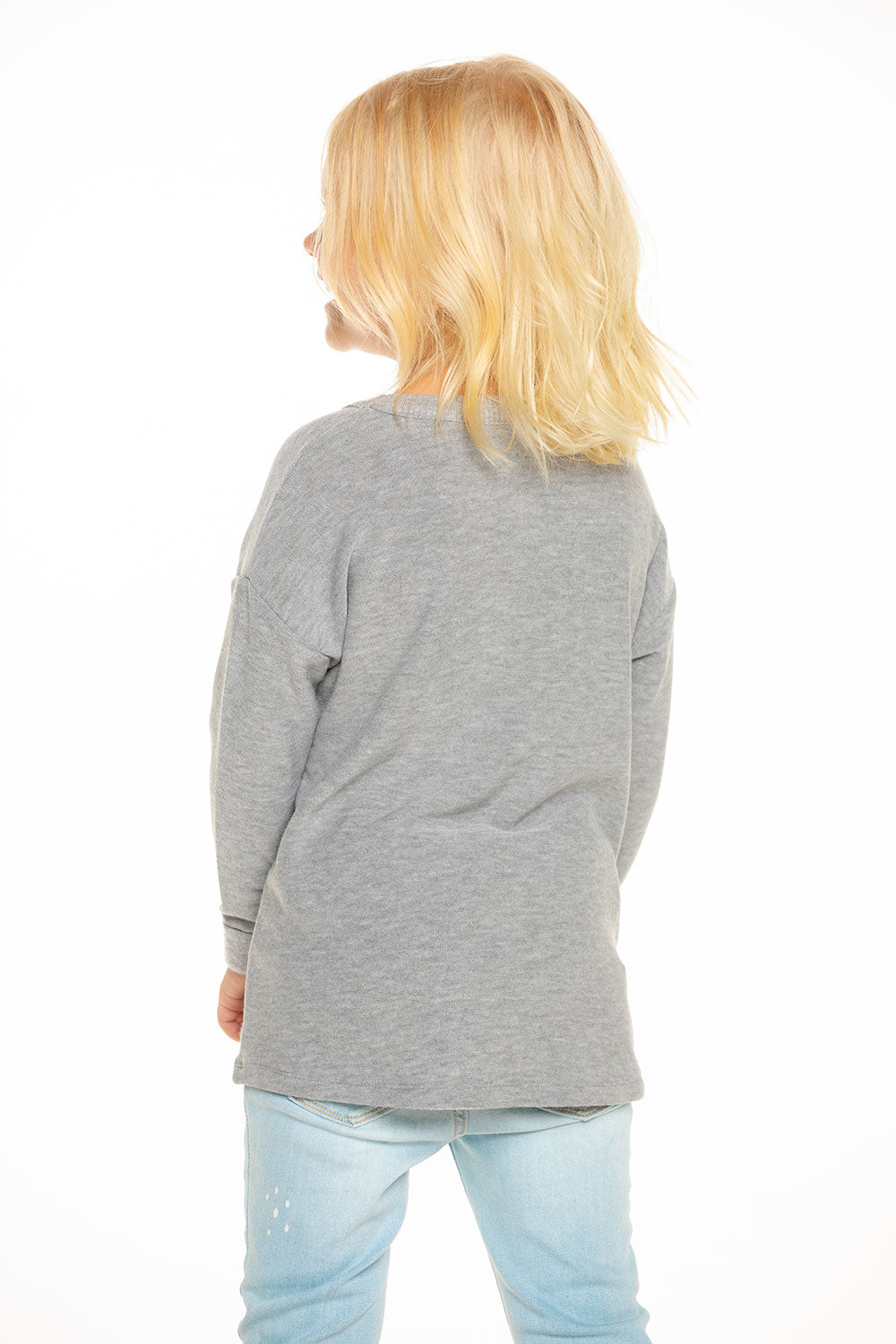 Girls Cozy Knit Rolled Long Sleeve Boxy Hi Lo Pullover GIRLS - chaserbrand