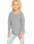 Girls Cozy Knit Rolled Long Sleeve Boxy Hi Lo Pullover GIRLS - chaserbrand