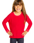 Girls Cozy Knit Rolled Long Sleeve Boxy Hi Lo Pullover GIRLS - chaserbrand