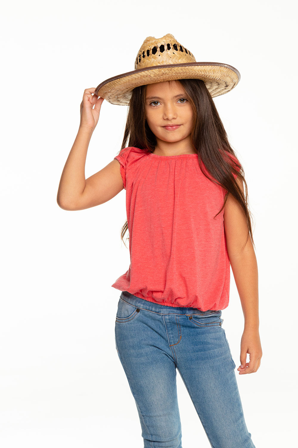 Girls Recycled Vintage Jersey Shirred Short Sleeve Off Shoulder GIRLS - chaserbrand