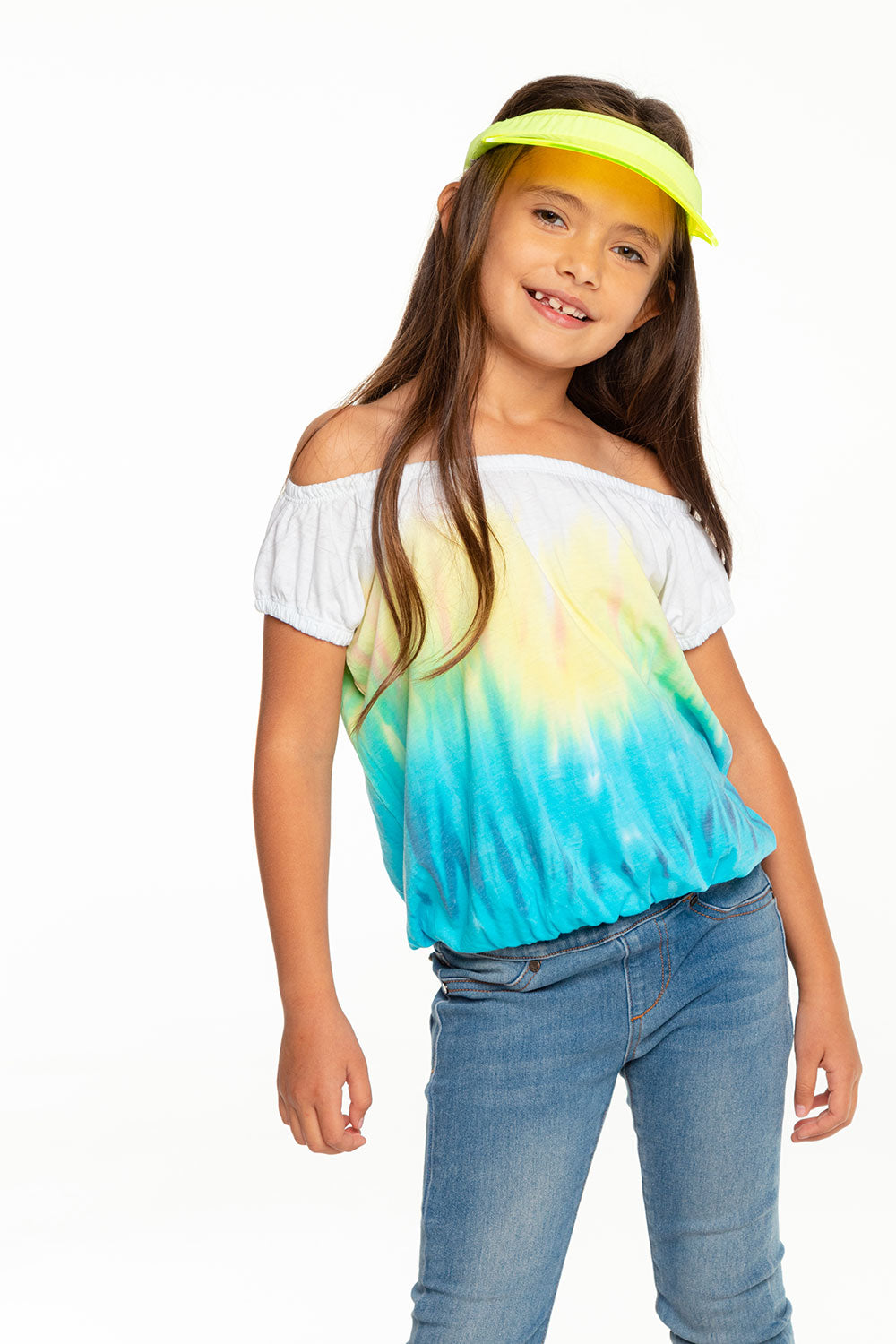 Girls Recycled Vintage Jersey Shirred Short Sleeve Off Shoulder GIRLS - chaserbrand