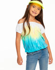 Girls Recycled Vintage Jersey Shirred Short Sleeve Off Shoulder GIRLS - chaserbrand