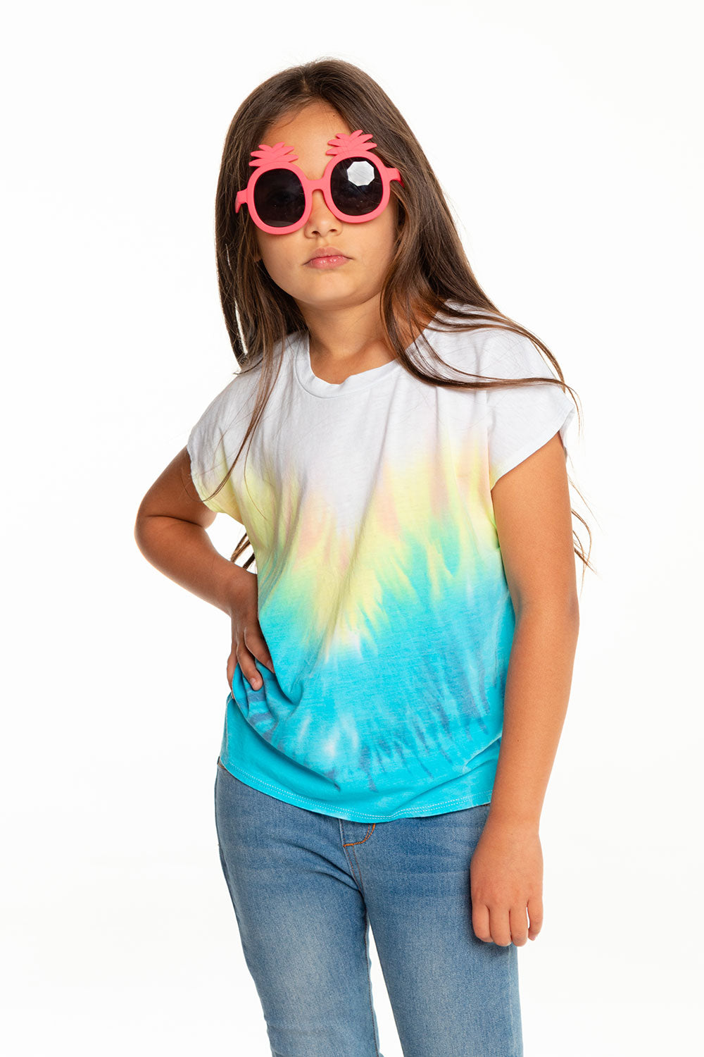 Girls Recycled Vintage Jersey Cap Sleeve Vent Back Tee GIRLS - chaserbrand