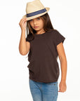 Girls Recycled Vintage Jersey Cap Sleeve Vent Back Tee GIRLS - chaserbrand