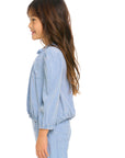 Ruffle Neck Pocket Shirred Tee GIRLS chaserbrand