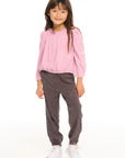 Ruffle Neck Pocket Shirred Tee GIRLS chaserbrand
