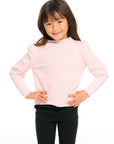 Semi Cropped Hi Lo Mock Neck Puff Sleeve Pullover GIRLS chaserbrand