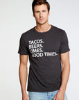 Tacos Beer Limes Good Times Crew Neck Tee MENS - chaserbrand