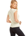 Baby Rib S/S Flouncy Crew Neck Tee WOMENS - chaserbrand