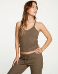 Cozy Rib Cropped Double V Cami WOMENS - chaserbrand