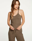 Cozy Rib Cropped Double V Cami WOMENS - chaserbrand