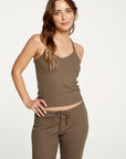 Cozy Rib Cropped Double V Cami WOMENS - chaserbrand