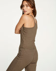 Cozy Rib Cropped Double V Cami WOMENS - chaserbrand